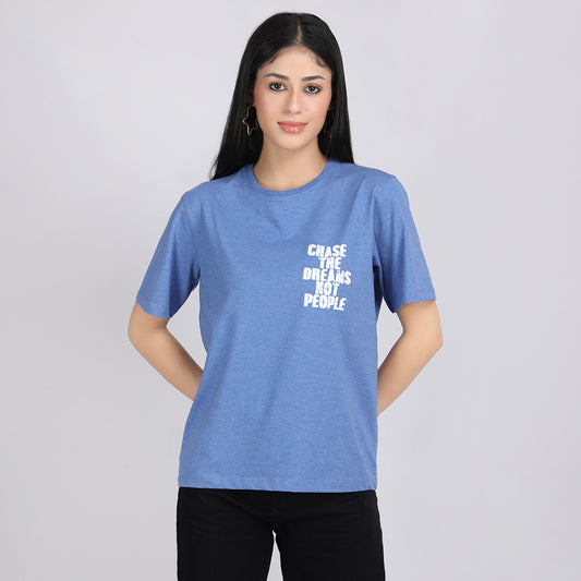 Newfab Women Printed Round Neck Cotton T-Shirt