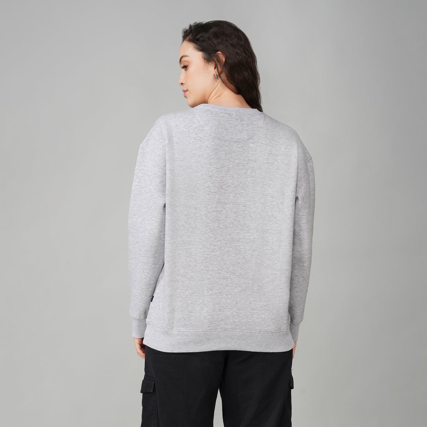 Front Embroidered Grey Sweatshirt